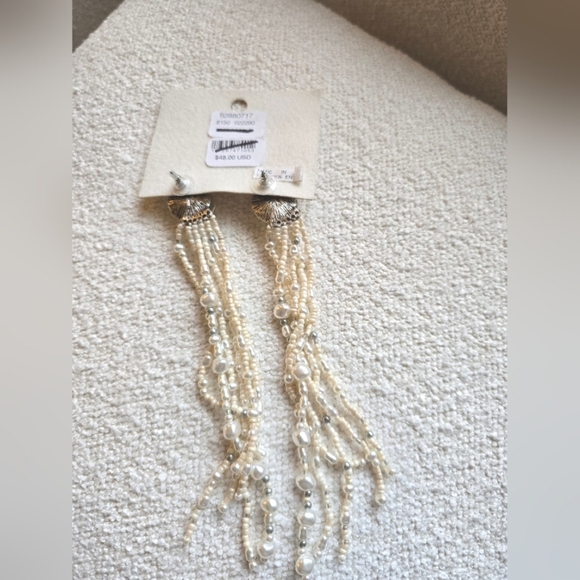 Free People, Ocean Eyes Dangles, Ivory - NEW!! - Picture 8 of 9